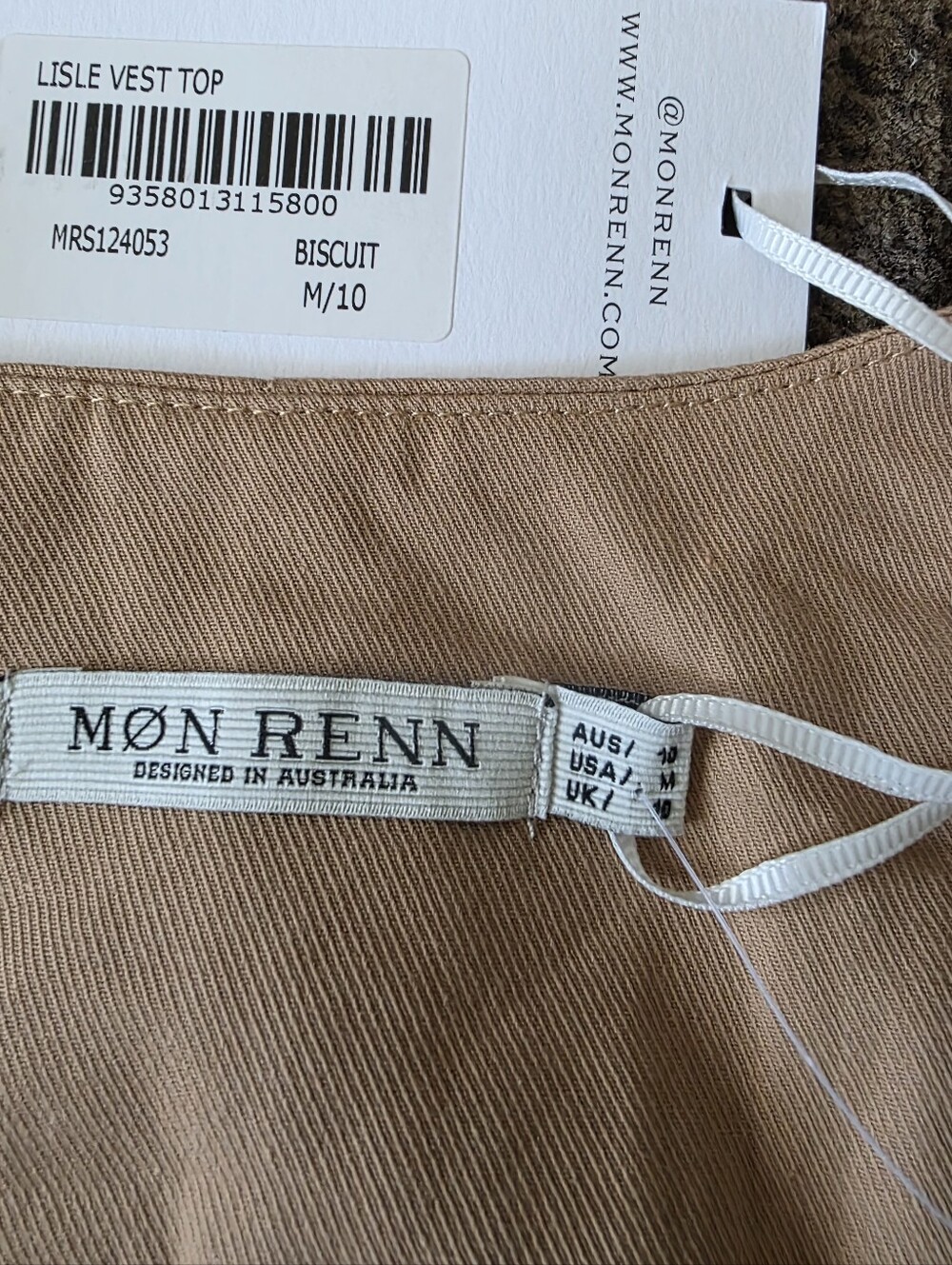 Two Piece Mon Renn Lisle Pant Set In Biscuit - Picture 6 of 12